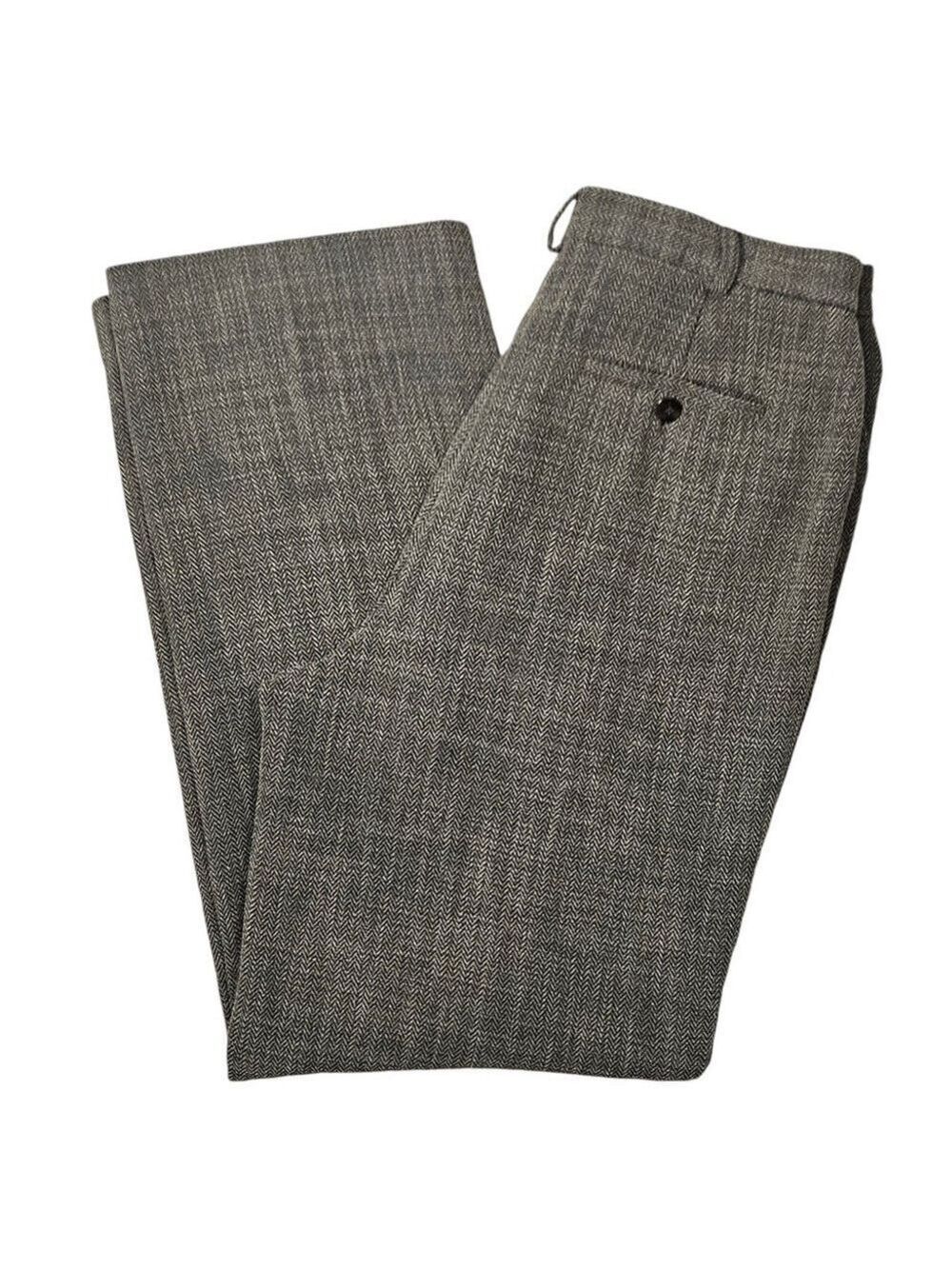 Jones New York Petite Women's Herringbone Dress Pants 10P Brown Rayon Blend